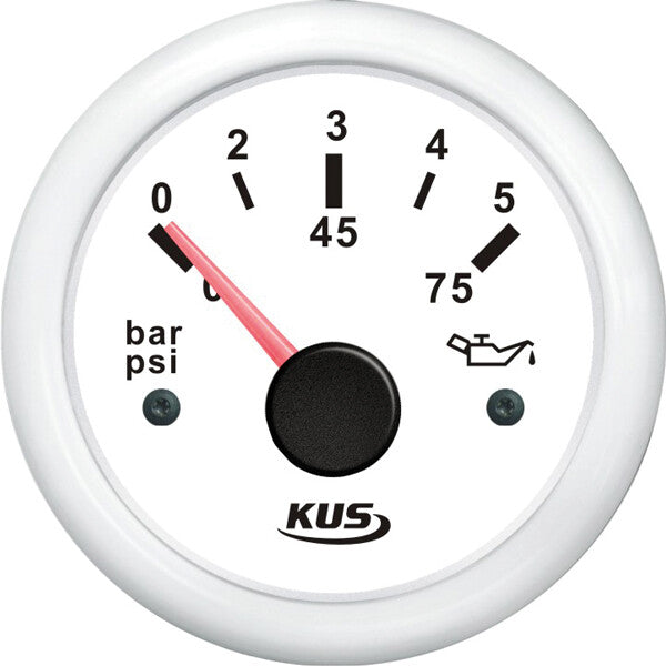Kus olietryk hvid 0-5bar, 10-184 & 240-33ohm, 12/24V – Palby varenr. 1116491