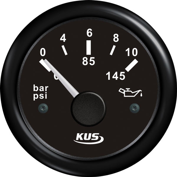 Kus olietryk sort 0-10bar, 10-184 & 240-33ohm, 12/24V