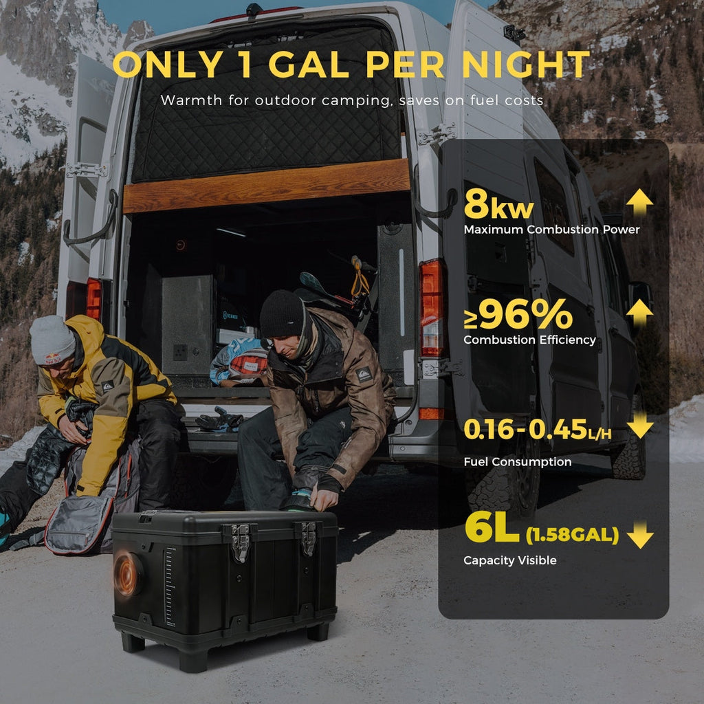 Sunster TB10 8 kW dieselfyr – Toolbox med Bluetooth