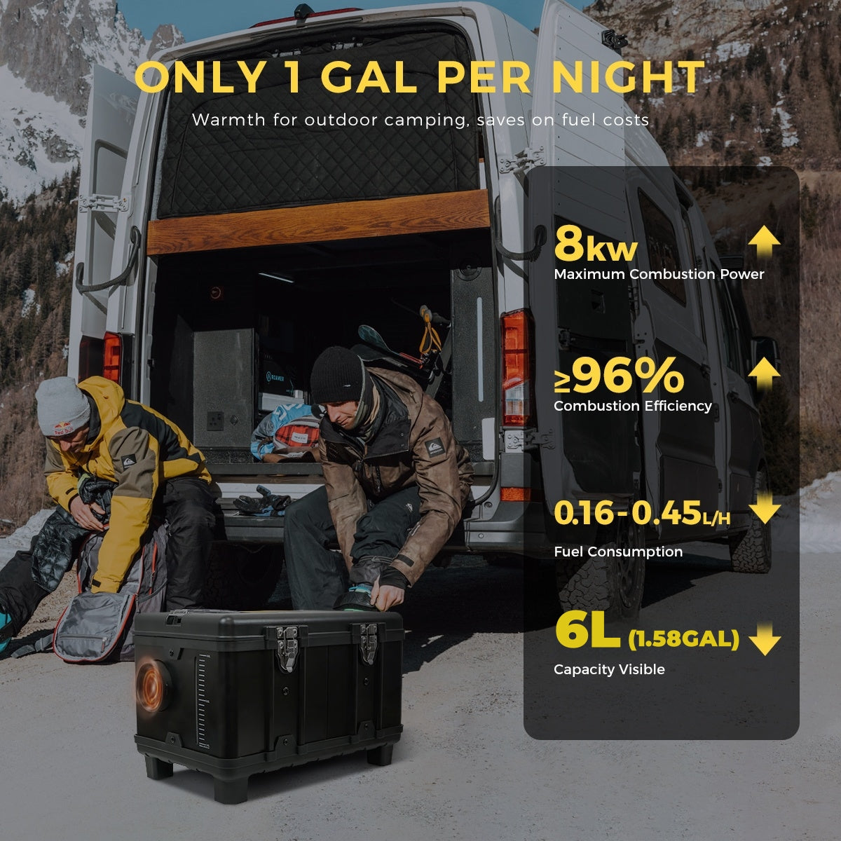 Sunster TB10 8 kW dieselfyr – Toolbox med Bluetooth
