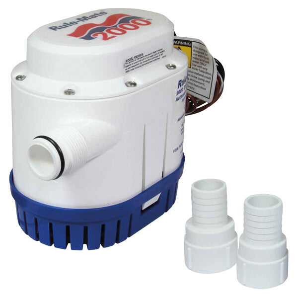 Rule-Mate Automatisk Lænsepumpe 2000 GPH – 7571 L/t, 12V