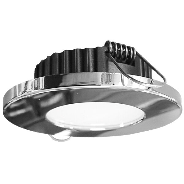 Casolux Rikke LED indbygningsspot – plast chrome 3000K dæmpbar 10-32v