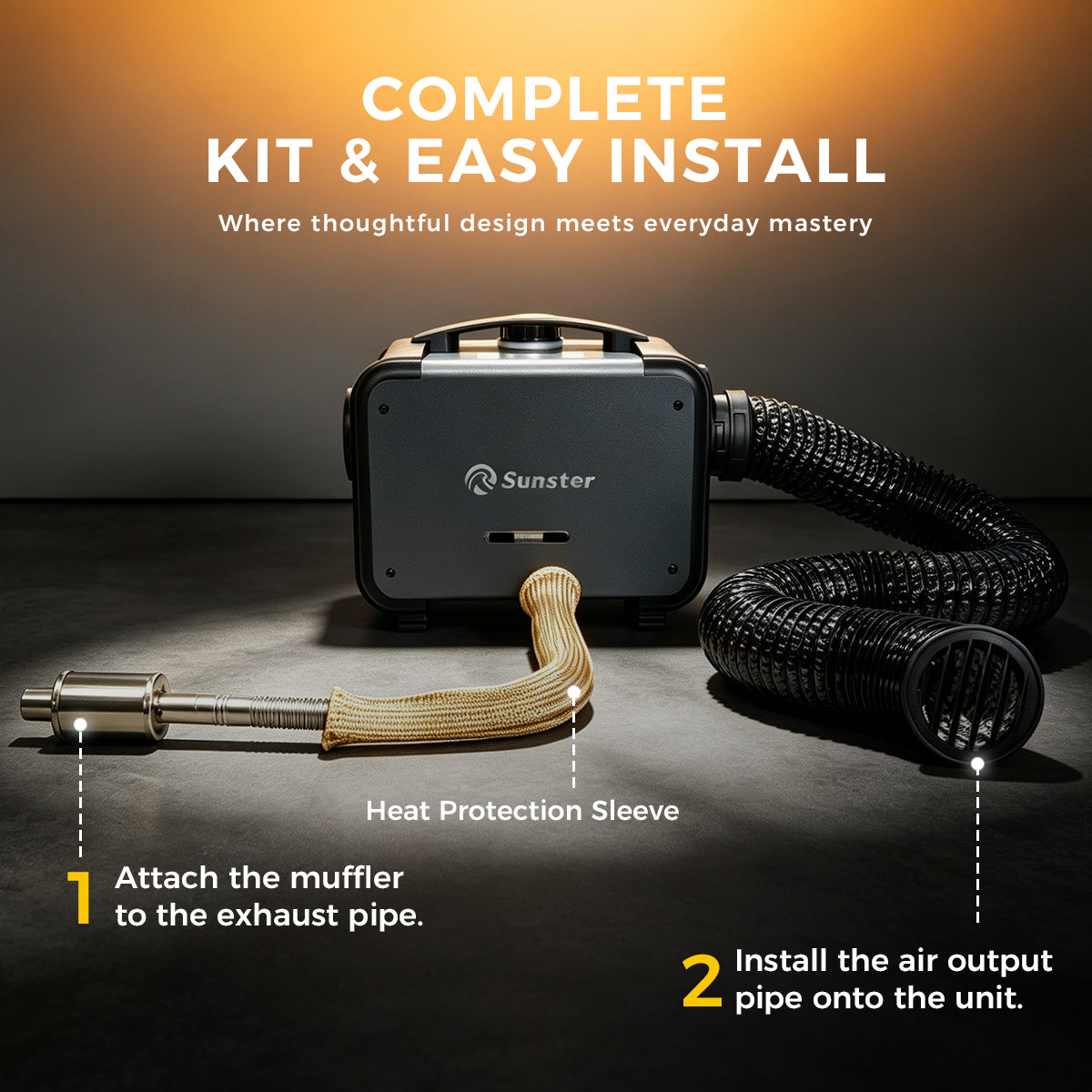 Sunster TP G1 8 kW dieselfyr – alt-i-ét med Bluetooth og GSM/LTE