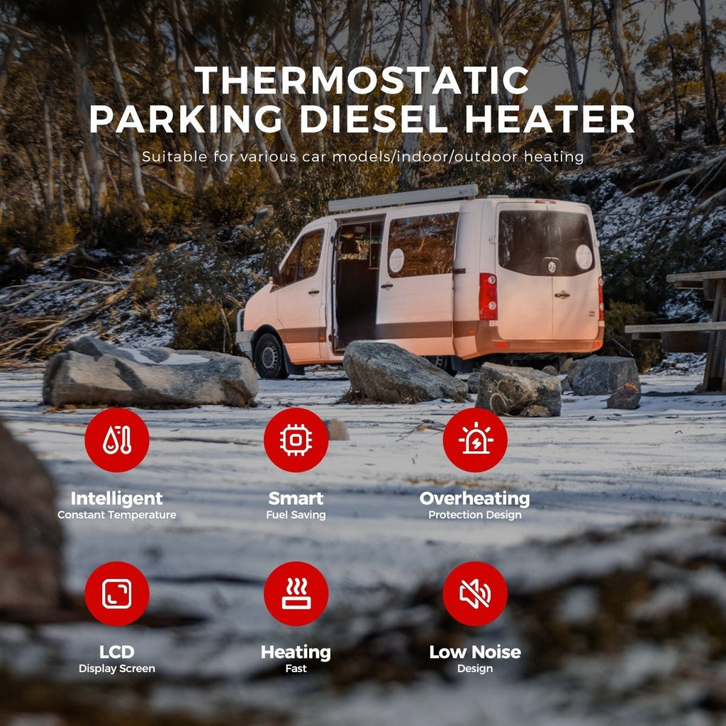 Sunster A2302BS 8 kW dieselfyr – splitmodel med Bluetooth