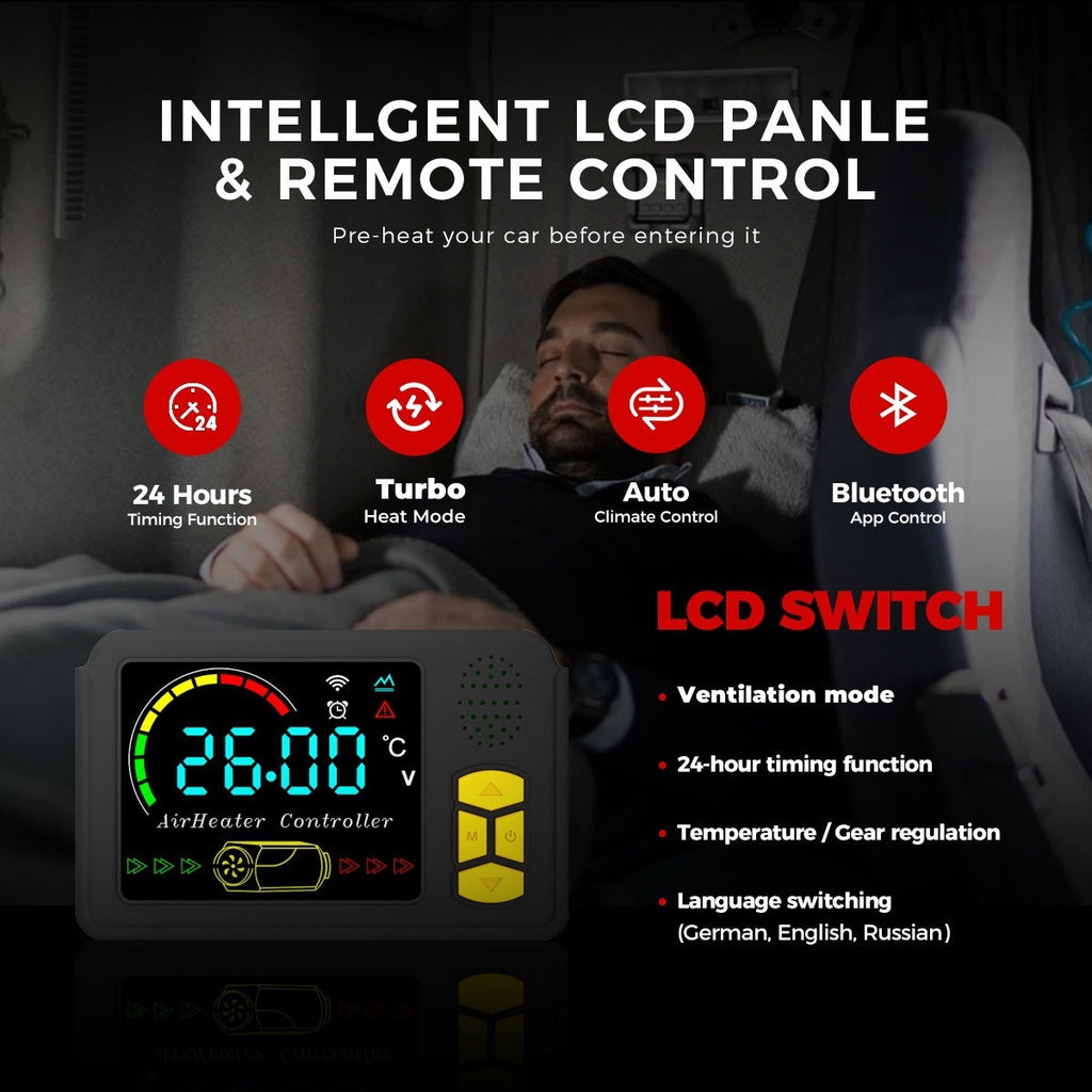 Sunster SH B2 2 kW dieselfyr – splitmodel med Bluetooth