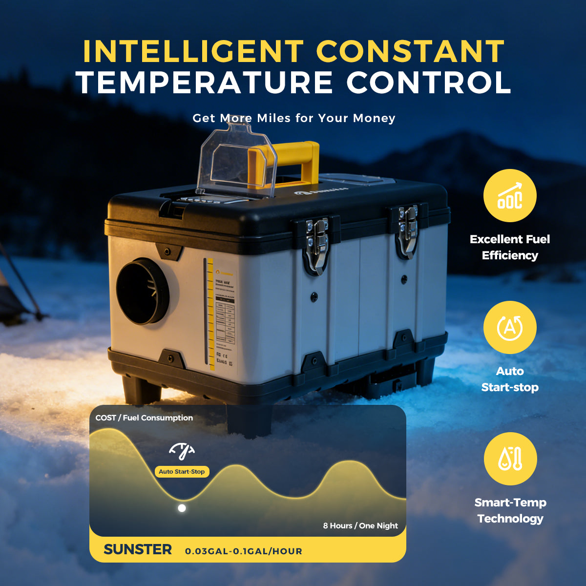 Sunster TB10 8 kW dieselfyr – Toolbox med Bluetooth