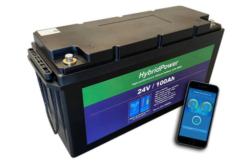 24 V 100 Ah LiFePO₄ Batteri med Bluetooth – Kraftfuld & Langtidsholdbar - CamperStrøm
