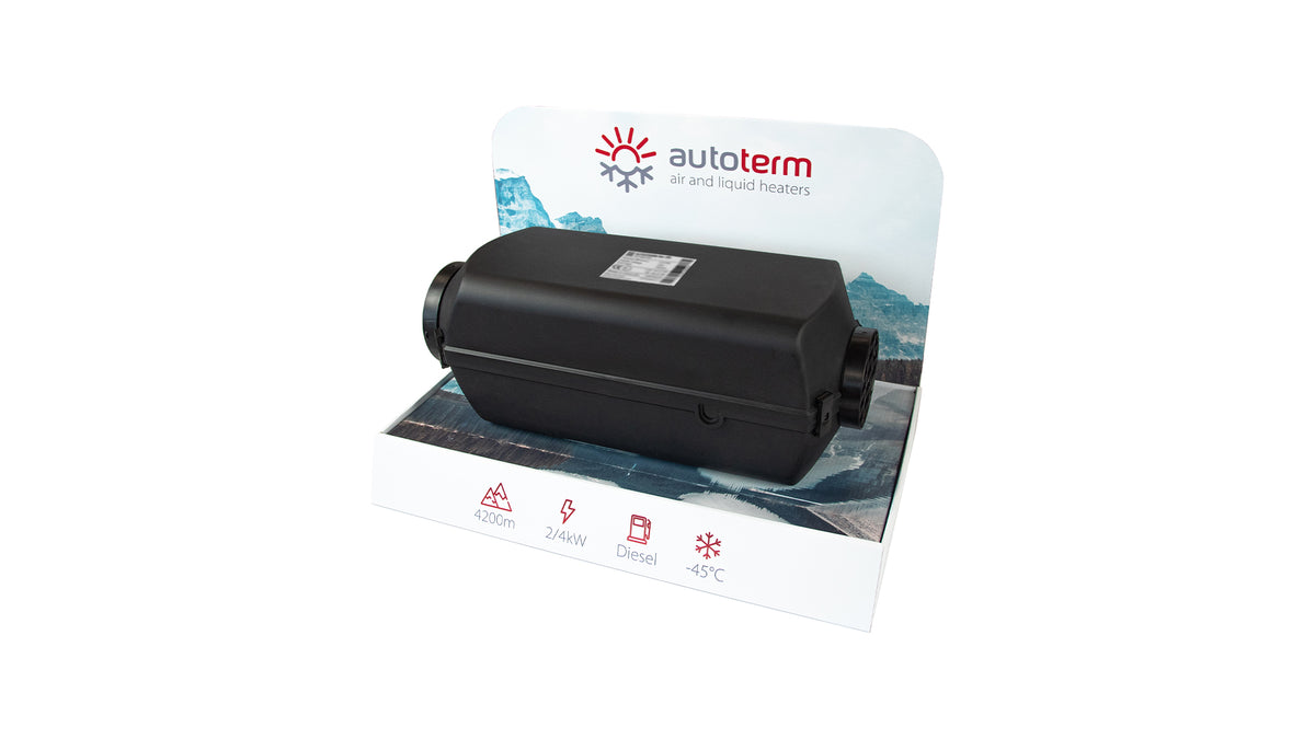 AUTOTERM Borddisplay i karton med Air 4D – officielt AUTOTERM produktfoto