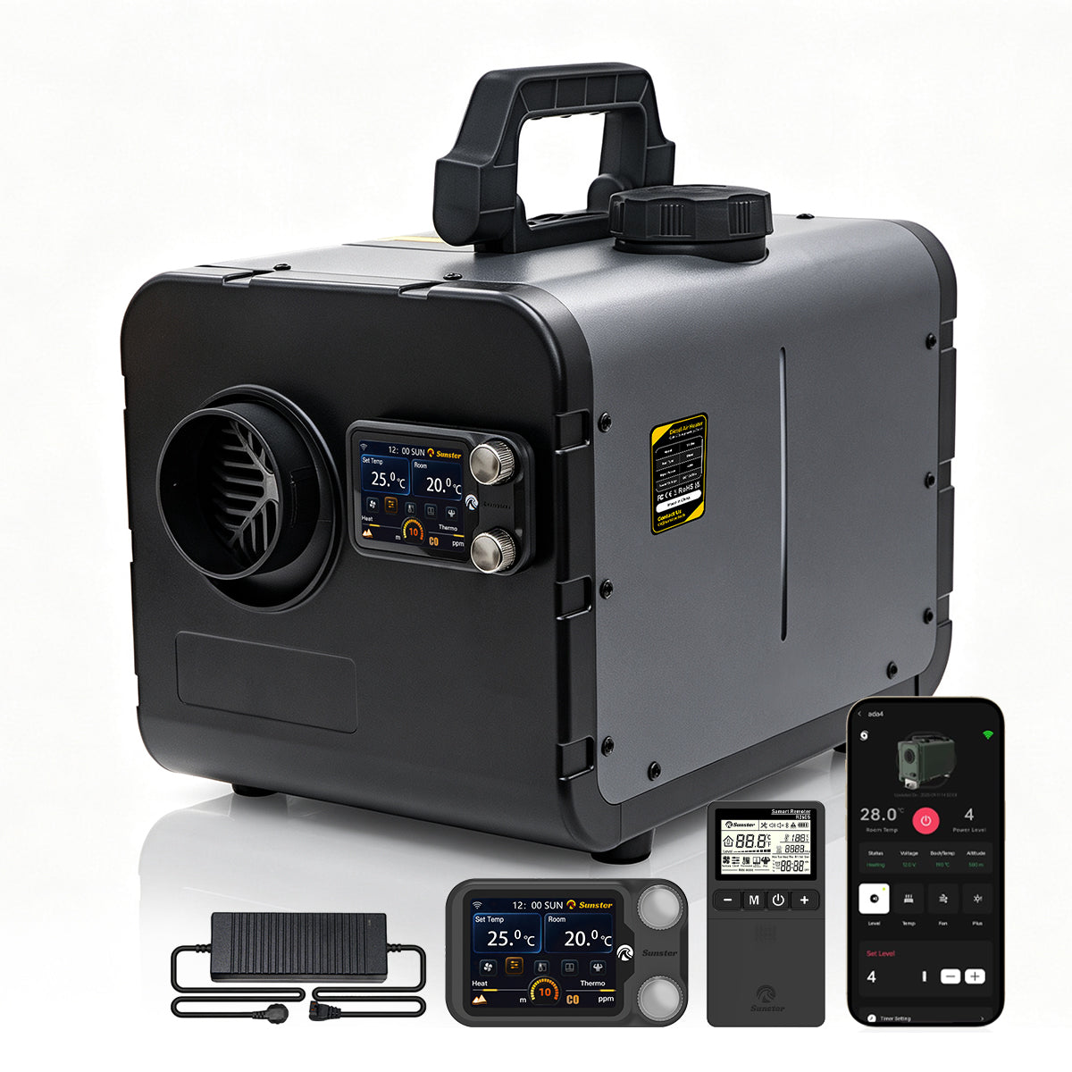 Sunster TP BW 8 kW dieselfyr – alt-i-ét med WiFi og Bluetooth