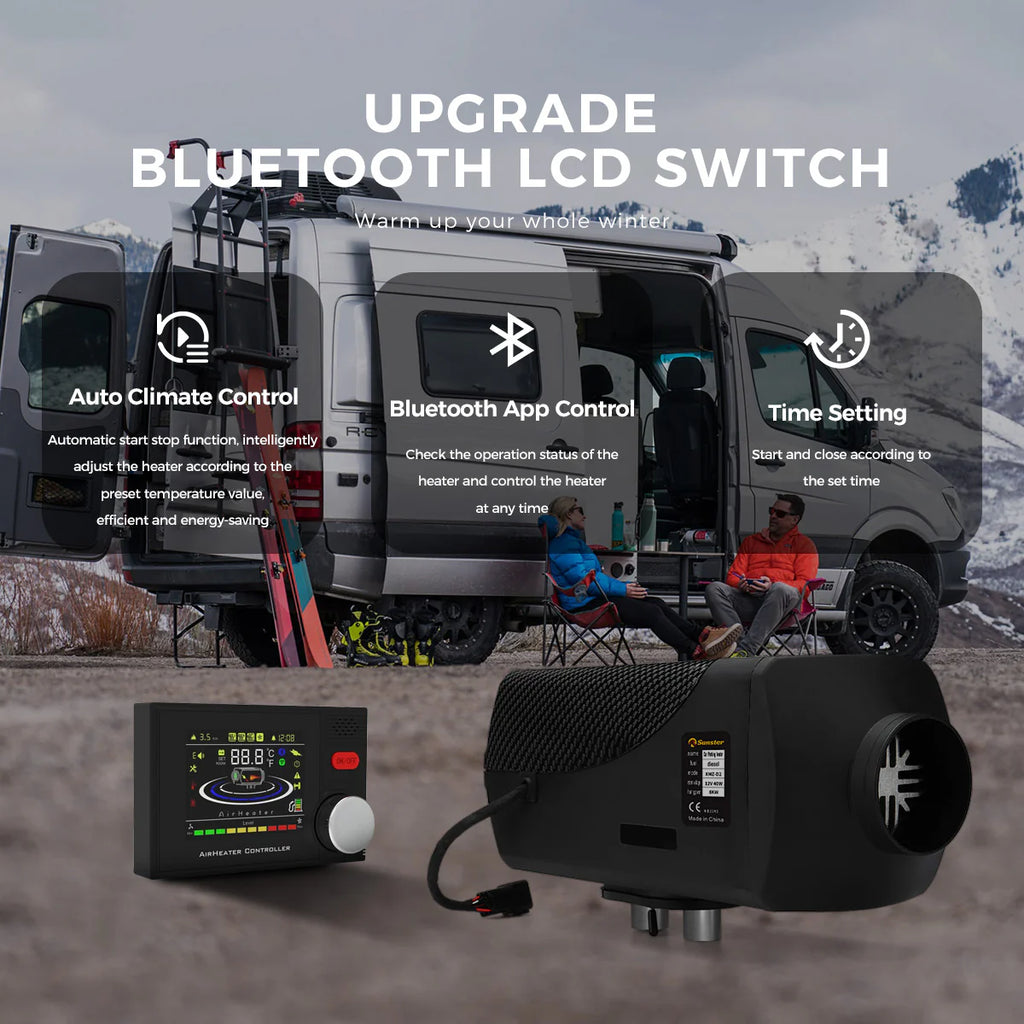 Sunster A2302BS 8 kW dieselfyr – splitmodel med Bluetooth