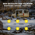 Sunster A2013SL 8 kW Alt-i-ét dieselfyr 12/24 V – Kraftig dieselfyr til båd, autocamper og varebil