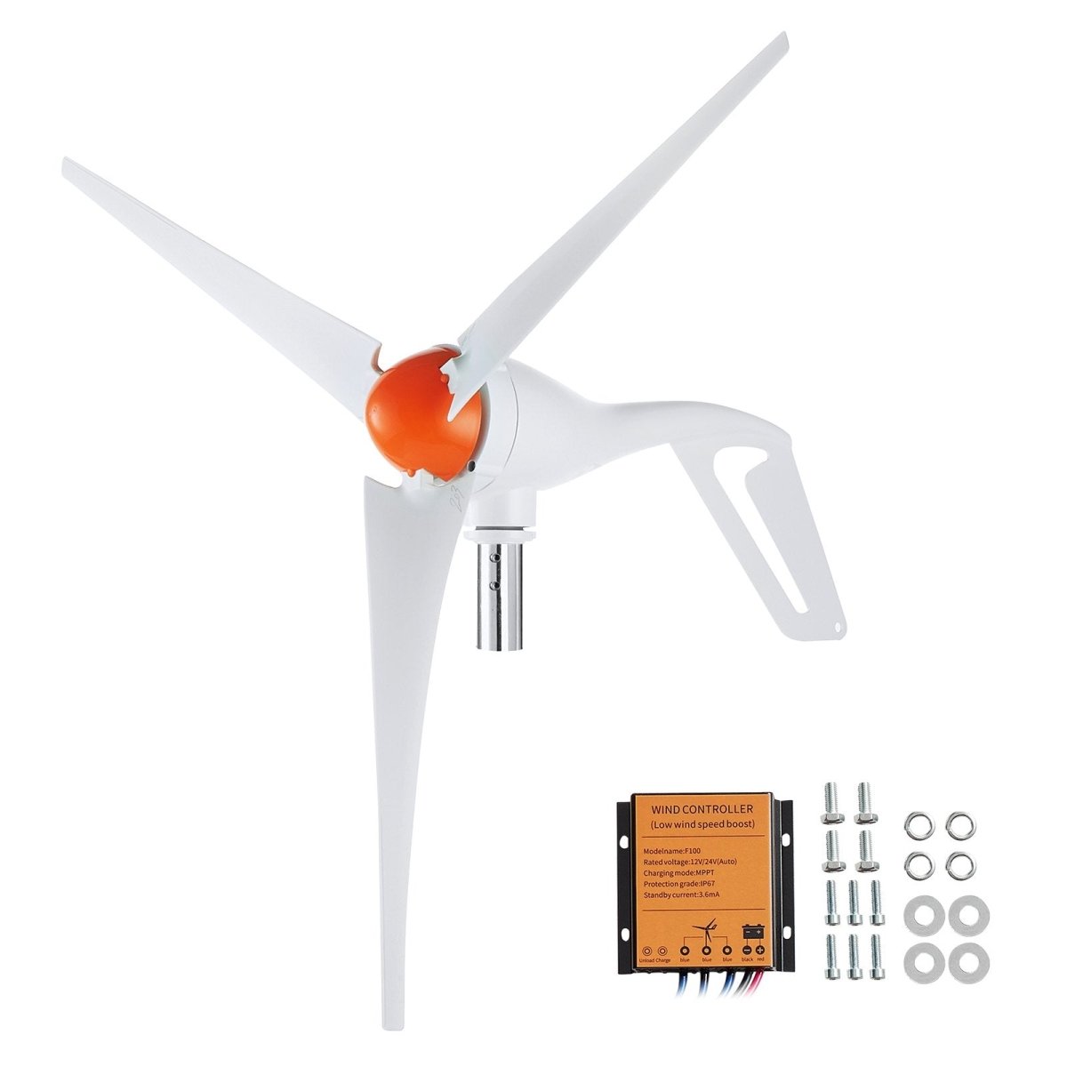 500W Vindmøllegenerator 12V – 3 - bladet vindmølle inkl. MPPT - controller (off - grid) - CamperStrøm