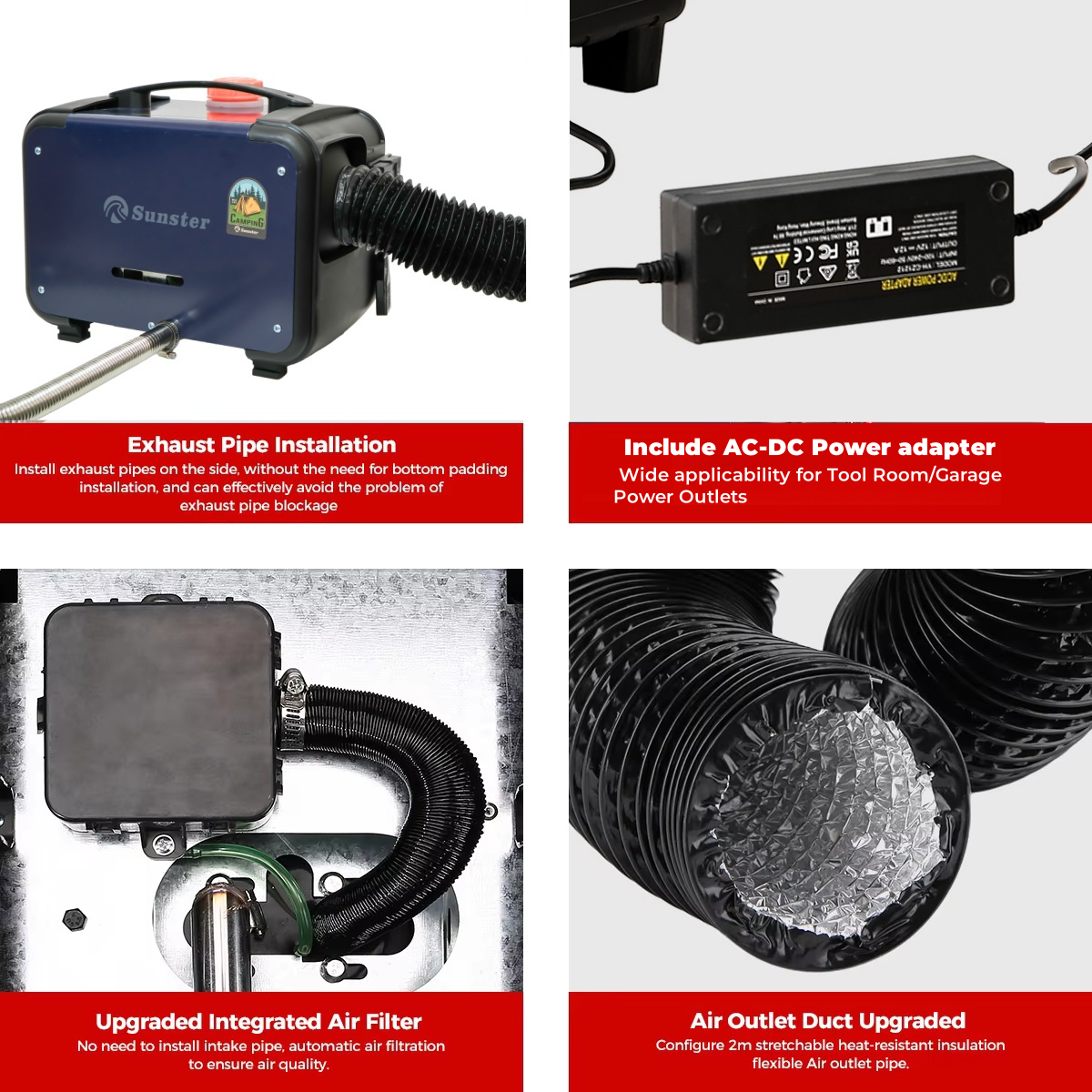 Sunster A2302BHP 8 kW dieselfyr – alt-i-ét med Bluetooth