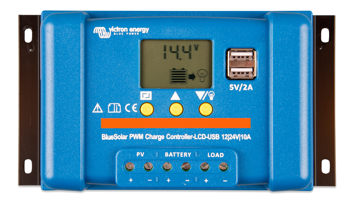 BlueSolar PWM-LCD&USB 12/24V-10A – produktfoto | SejlStrøm