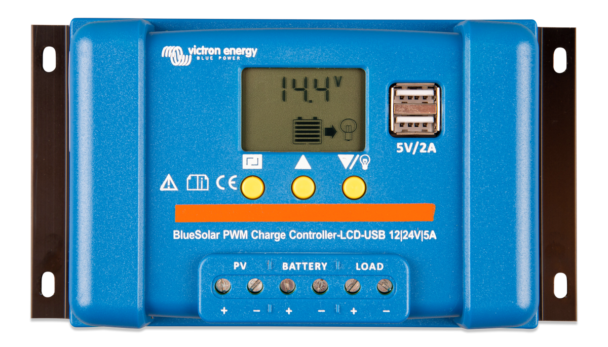 BlueSolar PWM-LCD&USB 12/24V-5A – produktfoto | SejlStrøm