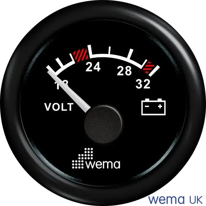 Wema Voltmeter 24 Volt Sort