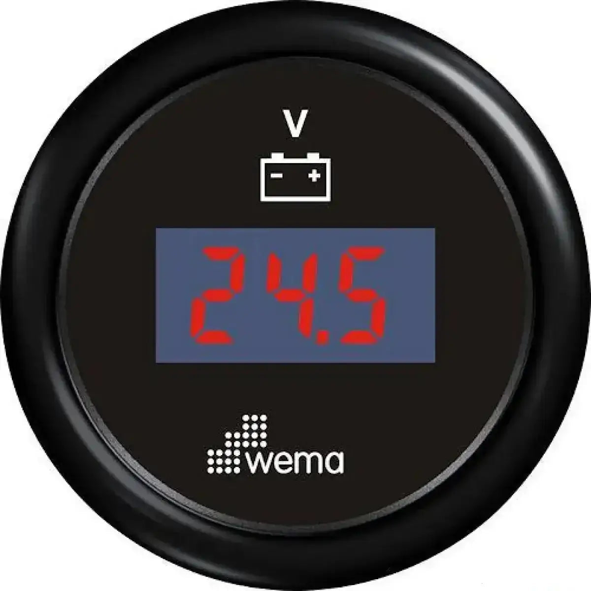 Wema Digital Voltmeter 12-24 Volt Sort