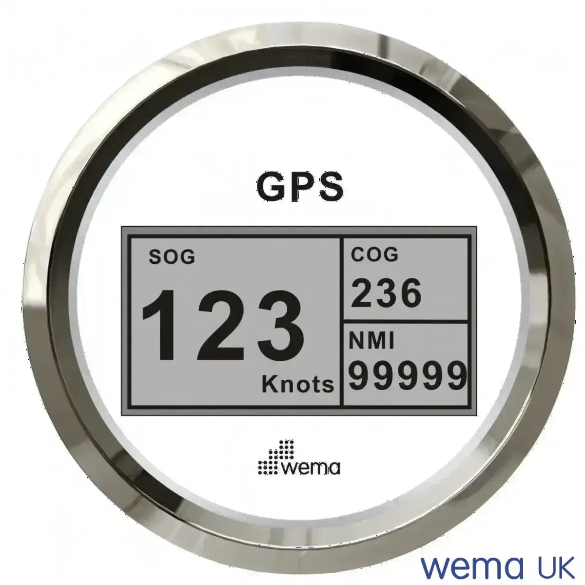Wema GPS speedo digital Hvidt RF