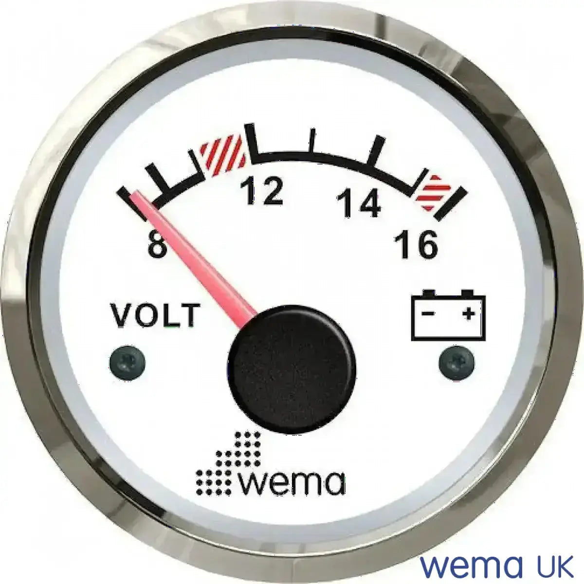 Wema Voltmeter 12 Volt Hvidt RF