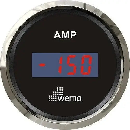 Wema Amp.meter sæt +/- 150 Amp. Sort RF