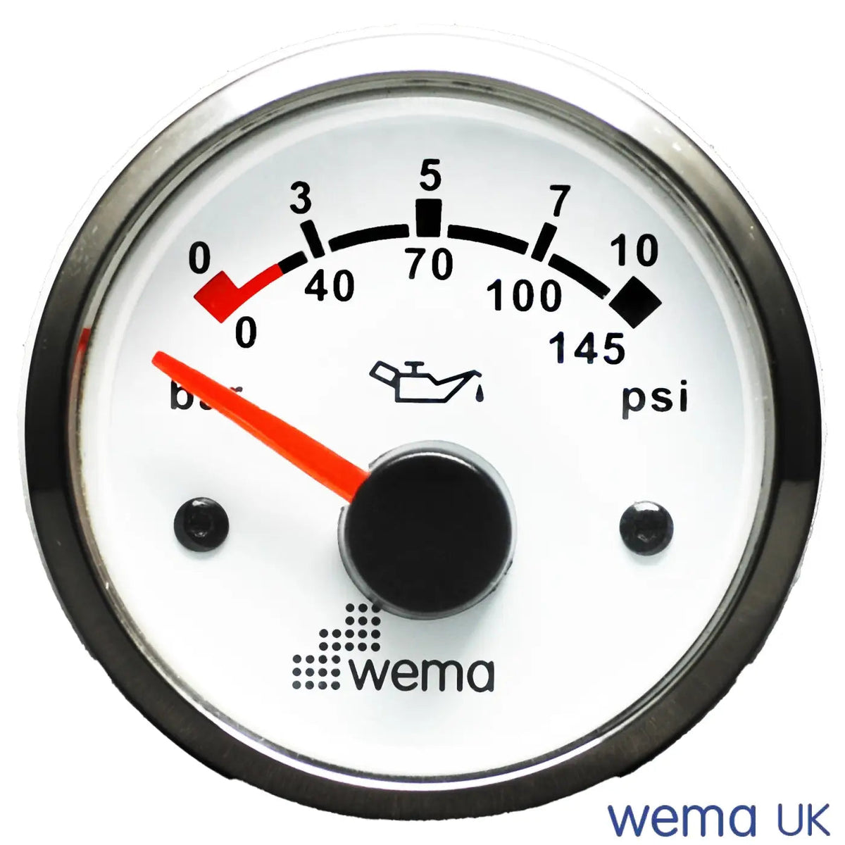 Wema Olietryk instr. 10 bar Hvidt RF