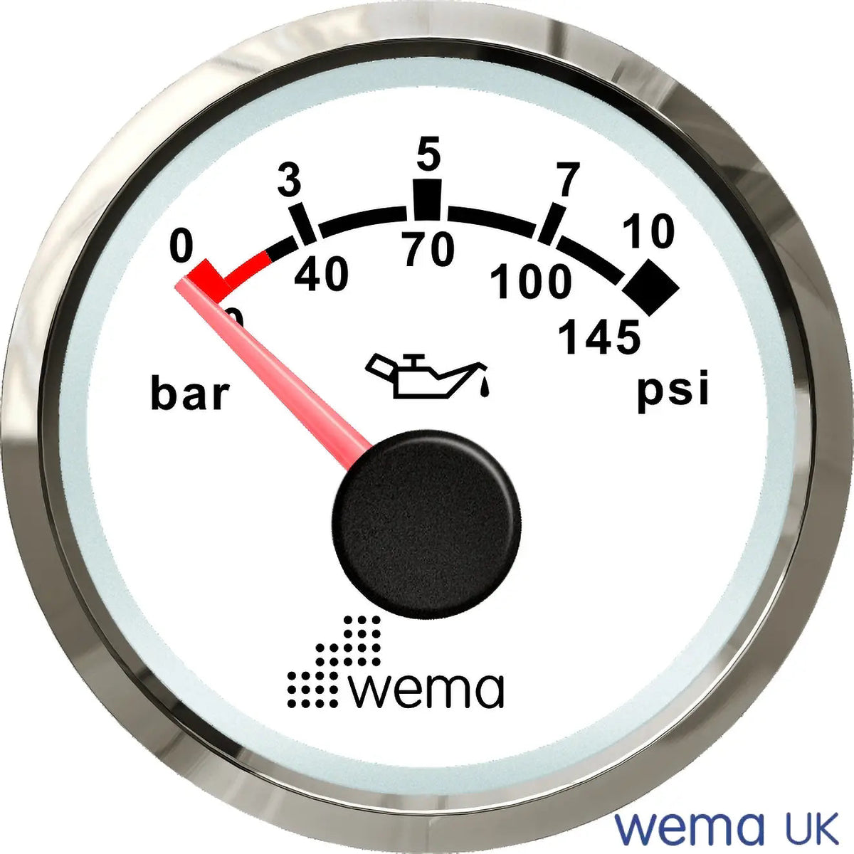 Wema Olie tryk instrument 10 bar NMEA 2000 Hvidt RF