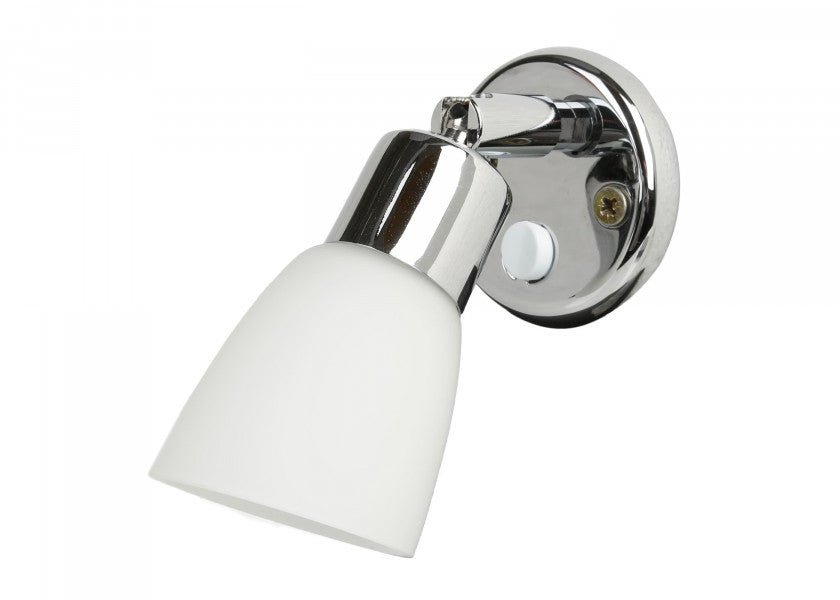 BATSYSTEM FRILIGHT Interiørlampe, forkromet / hvid glasskærm - SejlStrøm