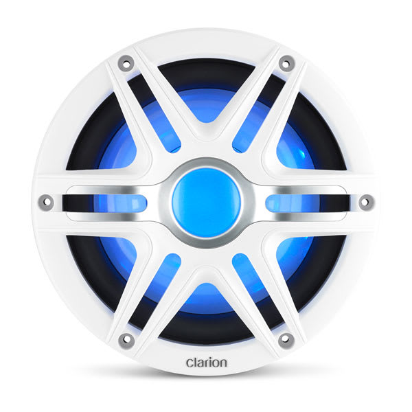 Garmin Clarion® gitter til premium marinesubwoofer, 10" med LED 4 ohm (CMSP-101RGB-4) – officielt Garmin produktbillede