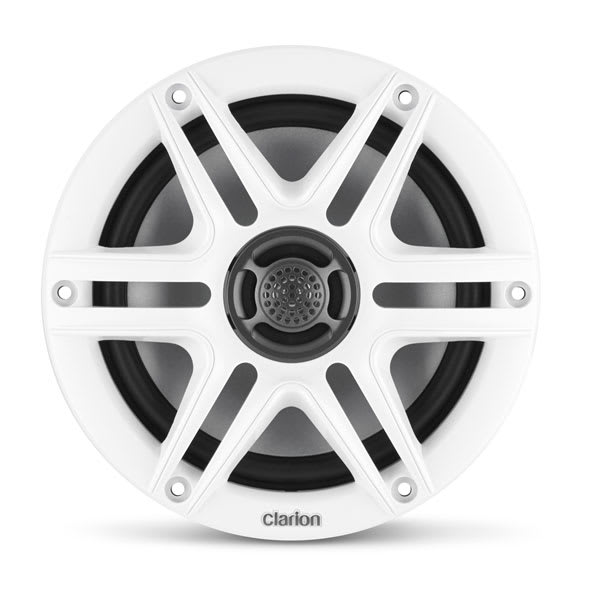 Garmin Clarion® CMS marinehøjttalere, 6,5" med Hvide og Sorte Sport Gitre (CMS-651-SWB) – officielt Garmin produktbillede