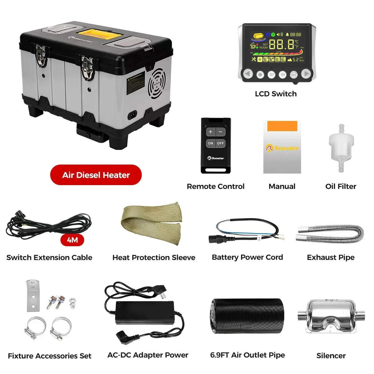 Sunster TB10 8 kW dieselfyr – Toolbox med WiFi og Bluetooth