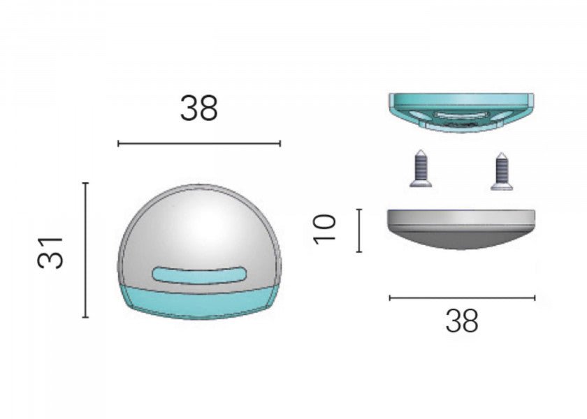 ELETRA T LED - lampe til overflademontering / plast, forkromet - SejlStrøm