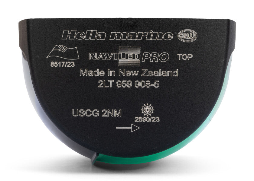 HELLA MARINE NaviLED PRO styrbordslys – sort – med hjulmærke-certificering