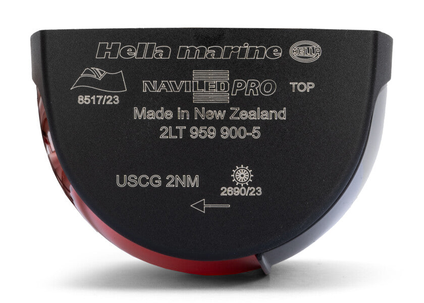 HELLA MARINE NaviLED PRO Portside Light – sort – med wheelmark-certificering