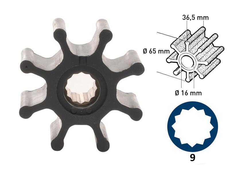 Impeller / neopren / 8 blade / type 9 - SejlStrøm