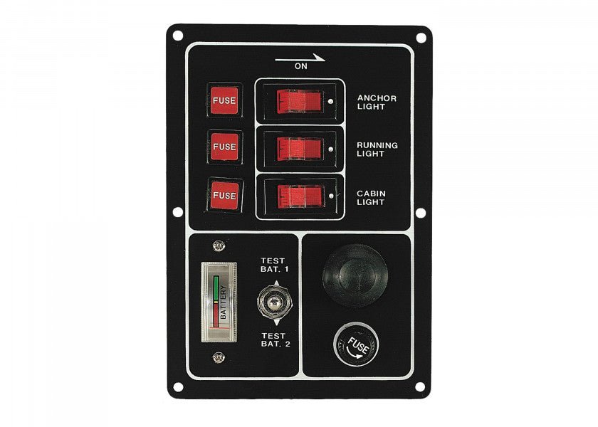 Kontaktpanel med hornknap og voltmeter - CamperStrøm
