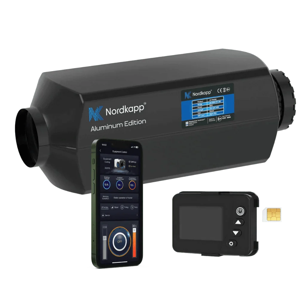 Nordkapp Dieselfyr 12V/24V 2kW – 4G/5G GSM fjernstyring - CamperStrøm