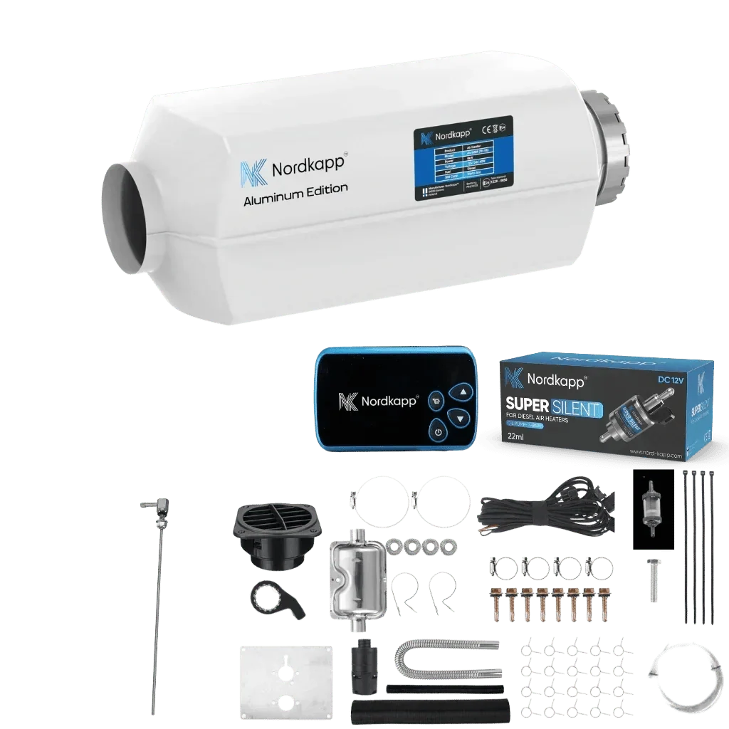Nordkapp Dieselvarmer 2 kW – 12V/24V med Bluetooth - appstyring - CamperStrøm