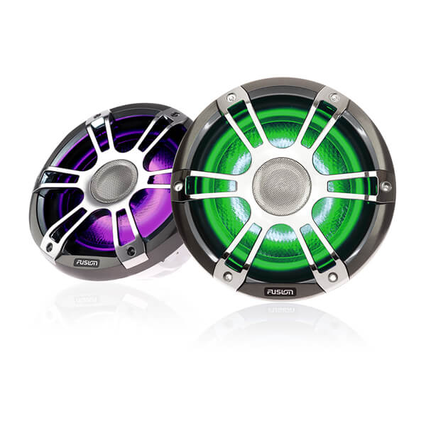 Fusion 7,7" 280 W koaksial marinehøjttaler, krom, CRGBW LED – produktbillede 4