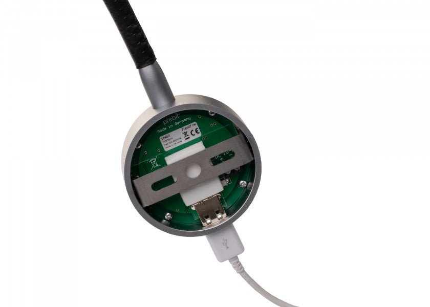 PREBIT LED Flexlight 07 - 1 USB / mat krom med sort læderbetræk - SejlStrøm