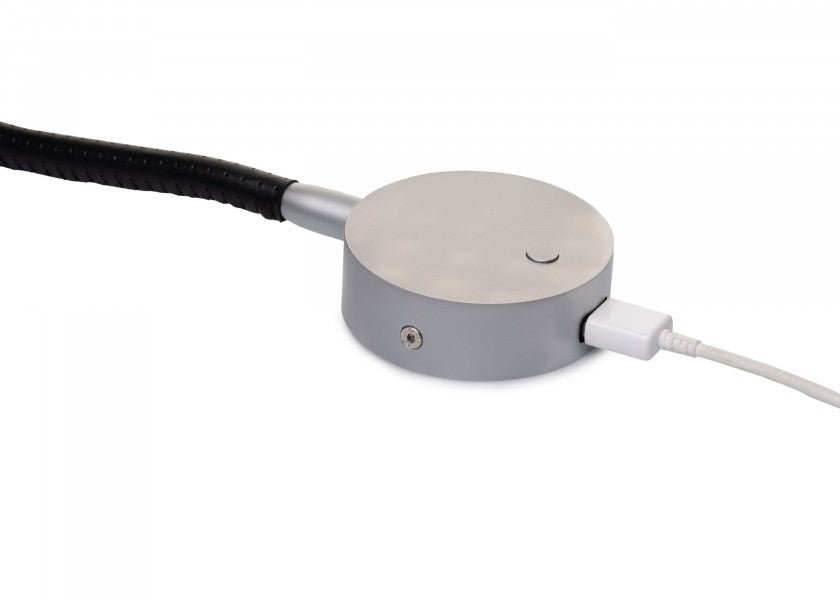 PREBIT LED Flexlight 07 - 1 USB / mat krom med sort læderbetræk - SejlStrøm