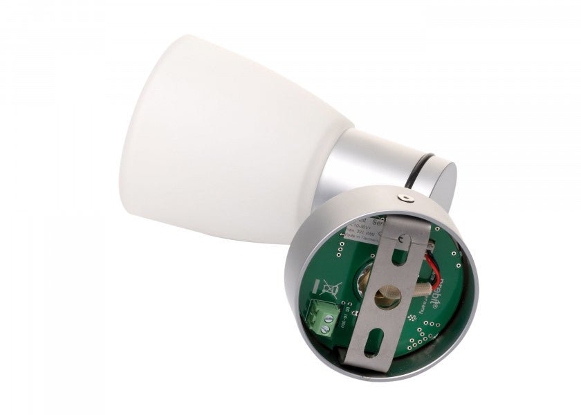 PREBIT R1 - 1 LED - påbygningslampe / mat krom, satinhvidt glas - SejlStrøm
