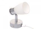 PREBIT R1 - 1 LED - påbygningslampe / mat krom, satinhvidt glas - SejlStrøm