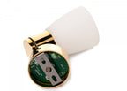 PREBIT R1 - 1 LED - påbygningslampe / poleret guld, kridhvidt glas - SejlStrøm