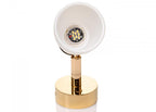 PREBIT R1 - 1 LED - påbygningslampe / poleret guld, satinhvidt glas - SejlStrøm