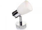 PREBIT R1 - 1 LED - påbygningslampe / poleret krom, satinhvidt glas - SejlStrøm