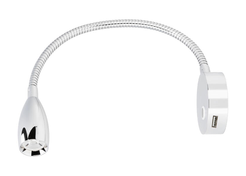SEATEC LED - læselampe / fleksibel arm / med berøringskontakt og USB - opladningsport - SejlStrøm