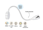 SEATEC LED - læselampe / fleksibel arm / med berøringskontakt og USB - opladningsport - SejlStrøm