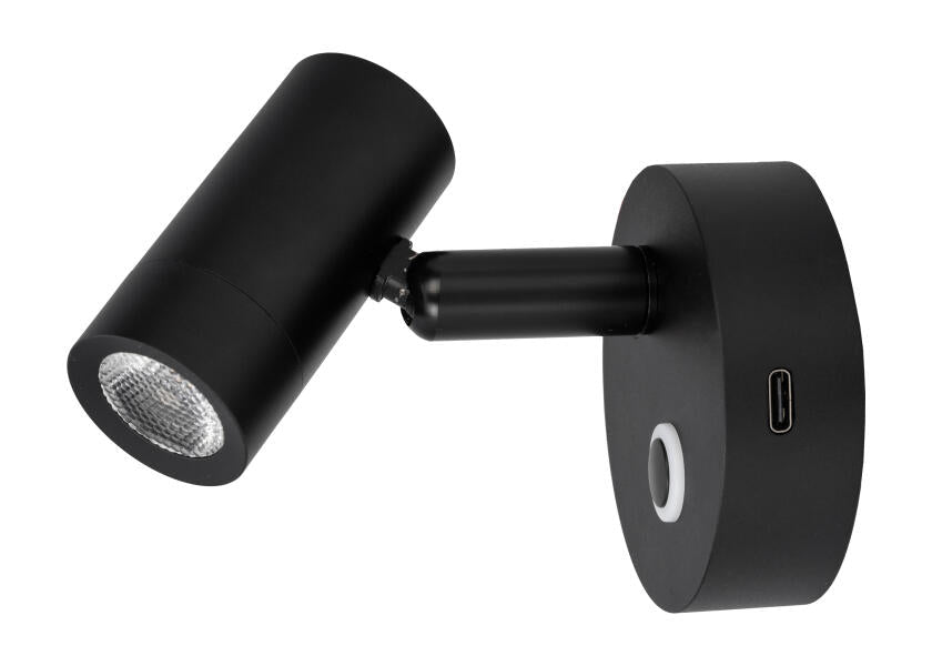 SEATEC LED - læselampe med berøringskontakt og USB - C - opladningsport / sort - SejlStrøm