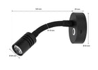 SEATEC LED - læselampe med lysdæmper og USB - C / sort / varm hvid - SejlStrøm