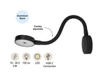 SEATEC LED - læselampe med lysdæmper og USB / sort - SejlStrøm